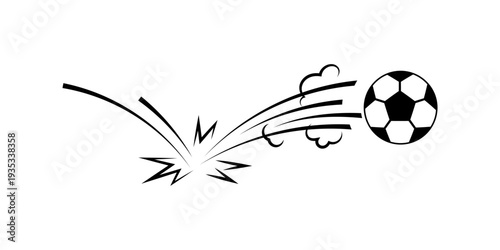 Soccer ball football icon with speed and goal background for a vector logo or team illustration. Dynamic sport graphic football 2026