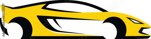 Sleek yellow sports car vector illustration dynamic profile sharp lines modern design fast vehicle concept.