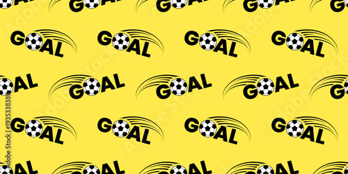 Soccer football ball with goal seamless pattern for american texture boy. Sport vector design with doodle print gingham for border cute hexagon. Bg world cup soccer with background goal net