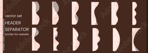 Shape separator curve with wave divider footer and website sparkle glitter. Cute gradation dream with unicorn vector banner and design web page. Top header shape with form cloud wave and corner