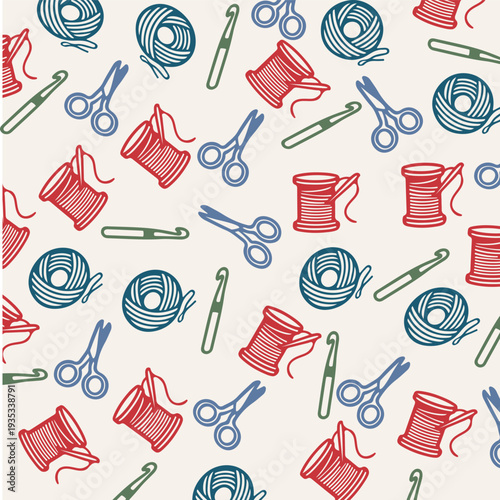 Sewing Pattern Doodle Background