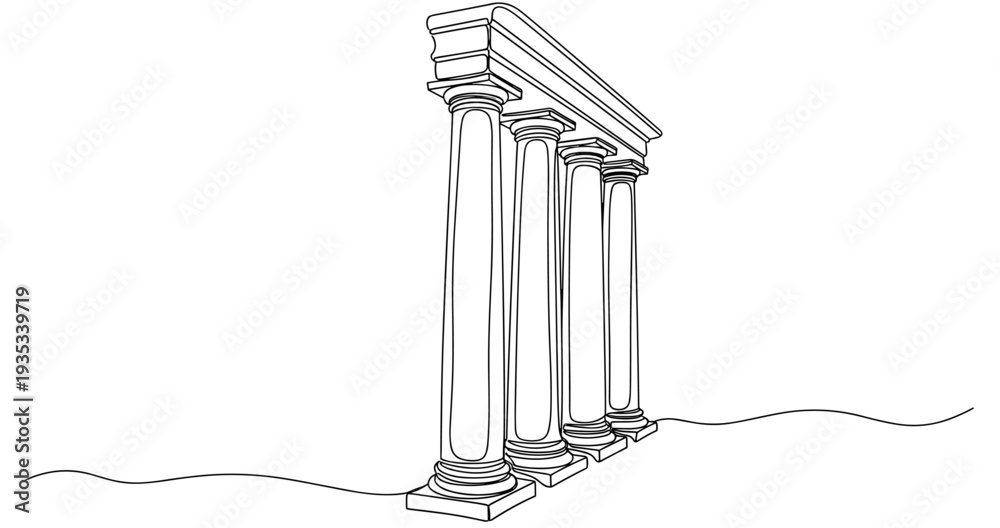 Fototapeta premium Ancient roman column line art: classic architectural design. no editable stroke