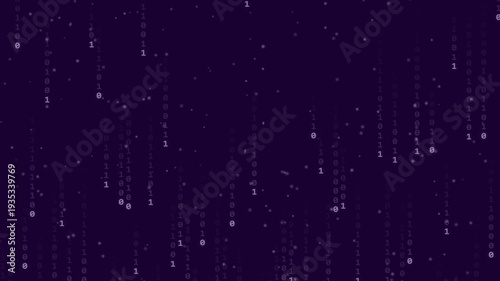 Digital Rain Effect on Dark Purple Background.