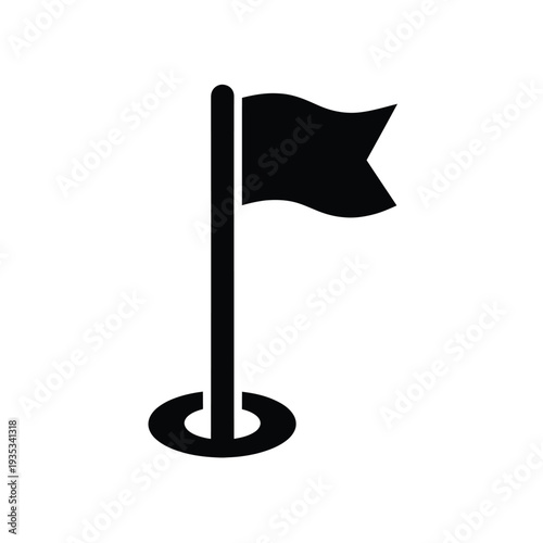 Simple black flag icon on a white background minimalistic design