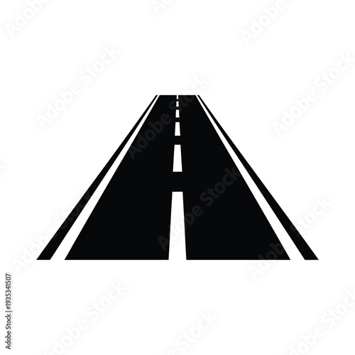 A minimalist illustration of a straight road receding into the distance