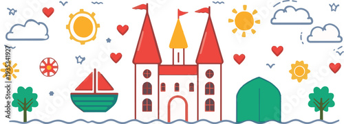 vector illustration of a castle