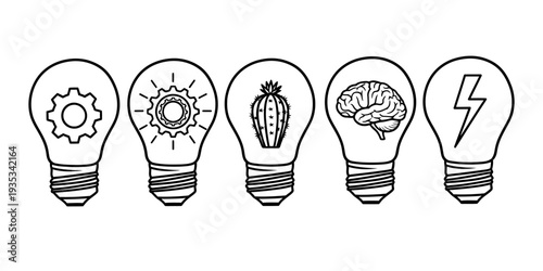 Innovative ideas and creative solutions light bulbs