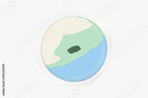 Stylized Map of Lesotho with Neighboring Areas.