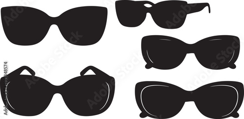 Collection of various stylish black sunglasses for fashion and protection