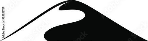Abstract black and white graphic representing a wave or mountain peak vector illustration