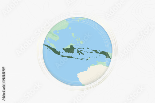 Stylized Map of Indonesia with Neighboring Areas.