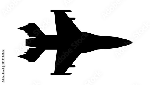 Fighter Jet Military Aircraft Black Silhouette