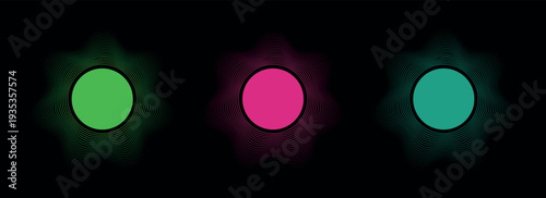 Abstract Cosmic Solar Eclipse Scene with Burning Fire Glow, Bright Orange Sun Halo Light Circle on Dark Night Space Background Illustration