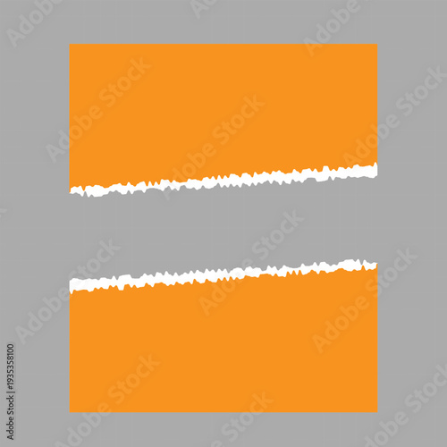 Yellow Torn sheets of paper. A set of torn paper and strips of paper 