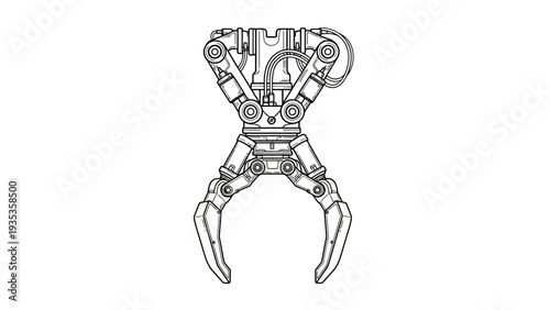 Robotic Claw Mechanical Gripper Illustration.