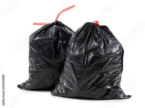 Full garbage bags isolated ...