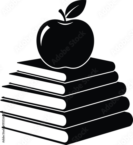 Cad drawing flat vector illustration of a hot apple pie slice on a plate surrounded by small apple fruit silhouettes