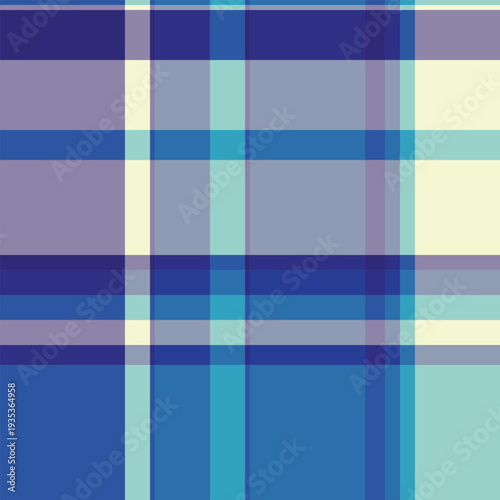Iconic plaid vector seamless, underwear check textile texture. Fibre background fabric pattern tartan in pastel and blue colors.