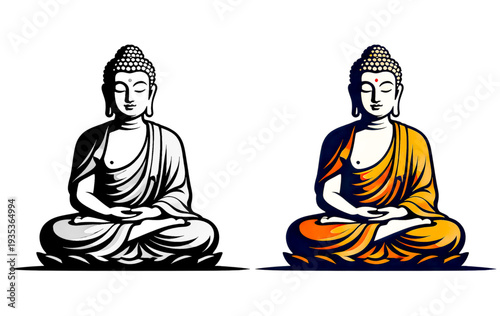 Zen Buddha Crosslegged Pose Artwork