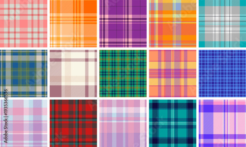 Plaid bundle for digital flyers and posters. Seamless tartan repeats bring professional style to downloads and print-ready PDFs.