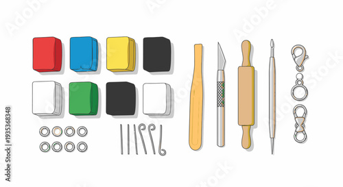 Crafting Tools and Colored Resin Blocks.