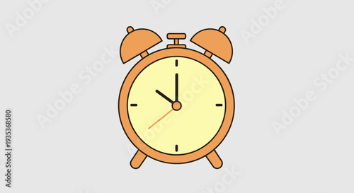 Vintage Alarm Clock Illustration.