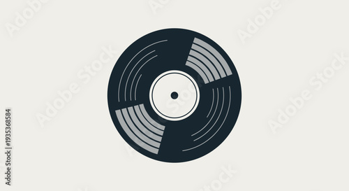 Vinyl Record on White Background.