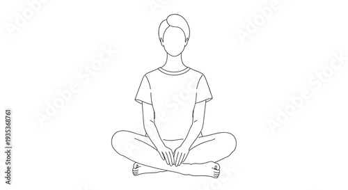 Woman Sitting in Lotus Position.