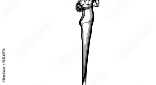 Woman Wearing Long Formal Dress.