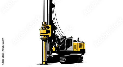 Yellow Drilling Rig Machine Equipment.