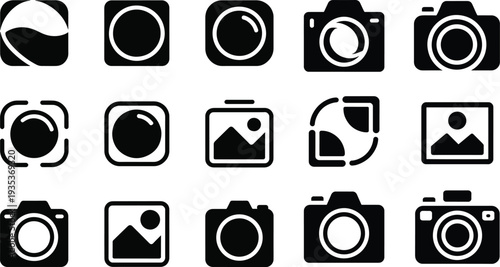 Camera and photo icons collection on white background Keywords: camera icon, photo icon, image