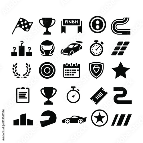 Racing and Competition Icon Set sport
