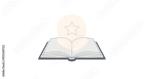 Open Book with Star Symbol Inside.