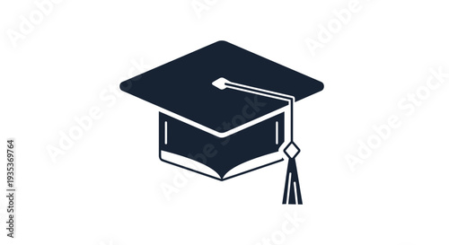 Graduation Cap Illustration Simple Design Icon.