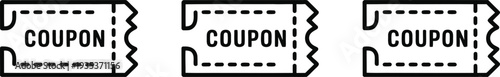 Set of 3 Coupon Icons Vector