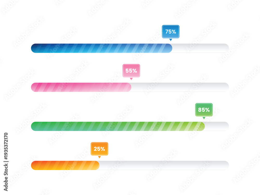 Fototapeta premium Creative Progress Bar and Loading Indicator Set.