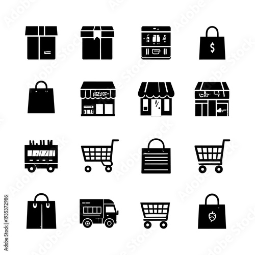Collection of Shopping Icons and Symbols.