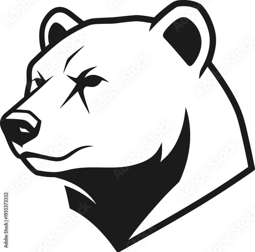 Vector polar bear head illustration