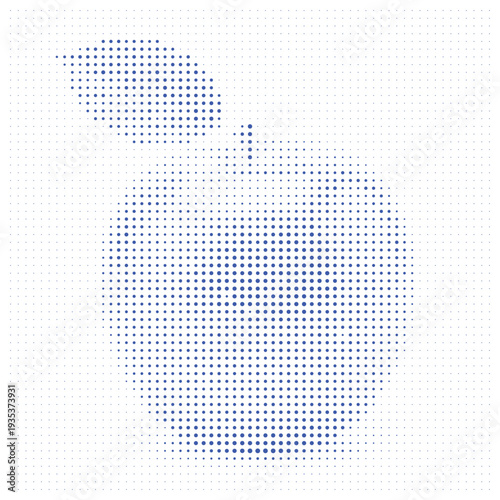 Halftone dot pattern forming an apple