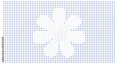 Blue dot art design on with floral pattern