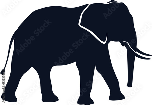 Black elephant silhouette vector
