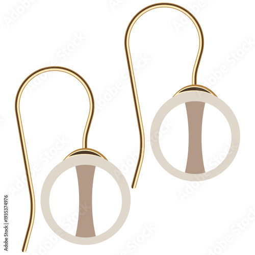 pearl earrings, pearl jewelry vector.