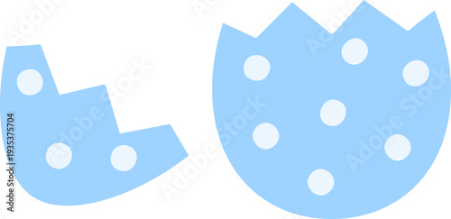 Cracked Easter egg illustration isolated.
Broken Easter egg shell clipart.
Hatched egg split in half design.
Transparent background. SVG.