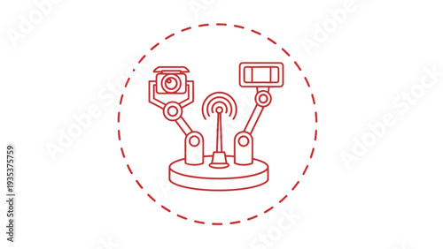 Robot Arm Industrial Automation Machine Icon.