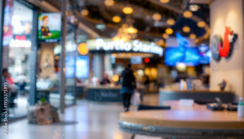 Wallpaper Mural Shopping mall retail blur bokeh indoor lifestyle modern consumer light background Shopping mall interior blur bokeh indoor lifestyle scene with modern consumer space, bright decorative light Torontodigital.ca