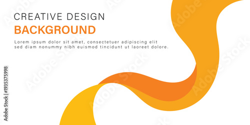 Modern Abstract Orange Wave Background with Creative Design Elements and Clean White Copyspace for Corporate Presentation and Web Banner
