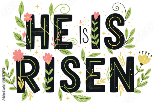 Christian Easter Easter typography, inspirational religious lettering