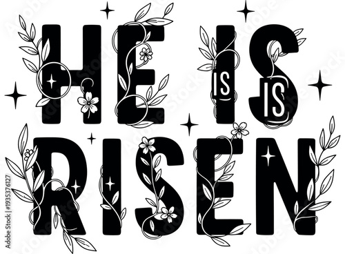 Christian Easter Easter typography, inspirational religious lettering