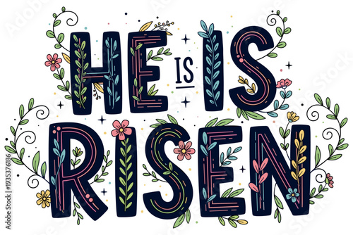 Christian Easter Easter typography, inspirational religious lettering