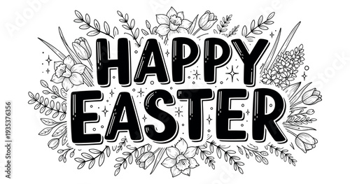 Christian Easter typography, inspirational religious lettering decorative vintage style